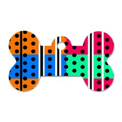 Polka Dots Two Times 5 Black Dog Tag Bone (one Side) by impacteesstreetwearten