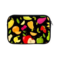 Vector Seamless Summer Fruits Pattern Black Background Apple Ipad Mini Zipper Cases by Vaneshart