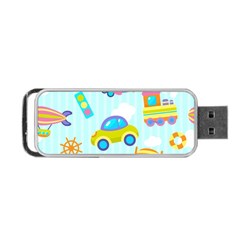 Transport Toy Seamless Pattern Portable Usb Flash (one Side) by Vaneshart