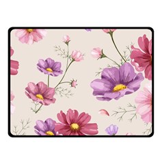 Vector Hand Drawn Cosmos Flower Pattern Fleece Blanket (small) by Sobalvarro