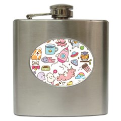 Set Kawaii Doodles Hip Flask (6 Oz) by Vaneshart