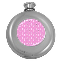 Skeleton Pink Round Hip Flask (5 Oz) by snowwhitegirl