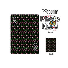 Carnation Pink Black Playing Cards 54 Designs (mini) by snowwhitegirl