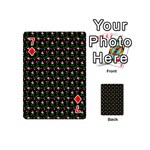Carnation Pink Black Playing Cards 54 Designs (Mini) Front - Diamond7
