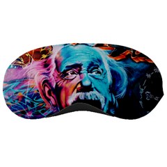 Albert Einstein Retro Wall Graffiti Blue Pink Orange Modern Urban Art Grunge Sleeping Mask by genx