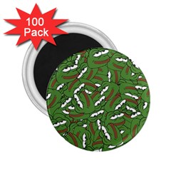 Pepe The Frog Face Pattern Green Kekistan Meme 2 25  Magnets (100 Pack)  by snek