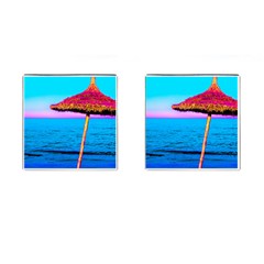 Pop Art Beach Umbrella  Cufflinks (square) by essentialimage
