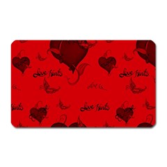 Wonderful Pattern Of Hearts Magnet (rectangular) by FantasyWorld7