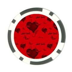Wonderful Pattern Of Hearts Poker Chip Card Guard (10 Pack) by FantasyWorld7
