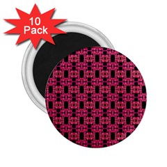Red Black Abstract Pattern 2 25  Magnets (10 Pack)  by BrightVibesDesign