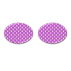 Pink  White  Abstract Pattern Cufflinks (oval) by BrightVibesDesign