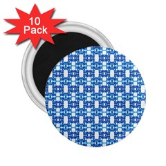 Blue White  Abstract Pattern 2 25  Magnets (10 Pack)  by BrightVibesDesign