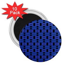 Blue Black Abstract Pattern 2 25  Magnets (10 Pack)  by BrightVibesDesign