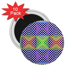 Colorful Circle Abstract White Purple Green Blue 2 25  Magnets (10 Pack)  by BrightVibesDesign