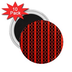 Circles Lines Black Orange 2 25  Magnets (10 Pack)  by BrightVibesDesign
