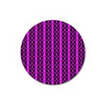 Circles Lines Black Pink Magnet 3  (Round) Front