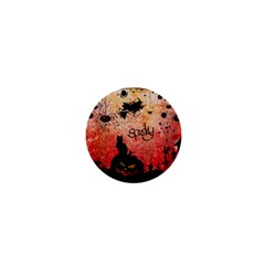 Funny Halloween Design, Cat, Pumpkin And Witch 1  Mini Buttons by FantasyWorld7