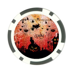 Funny Halloween Design, Cat, Pumpkin And Witch Poker Chip Card Guard (10 Pack) by FantasyWorld7