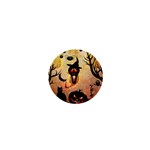 Funny Halloween Design, Pumpkin, Cat, Owl And Crow 1  Mini Magnets Front