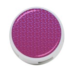 Background Polka Pattern Pink 4-Port USB Hub (One Side) Front