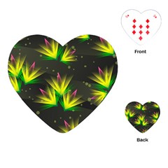 Floral Abstract Lines Playing Cards Single Design (heart) by HermanTelo