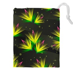 Floral Abstract Lines Drawstring Pouch (4xl) by HermanTelo
