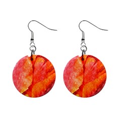 Tulip Watercolor Red And Black Stripes Mini Button Earrings by picsaspassion