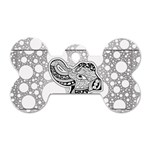 Elegant Mandala Elephant In Black And Wihte Dog Tag Bone (Two Sides) Back