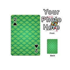 Pattern Texture Geometric Green Playing Cards 54 Designs (mini) by Mariart