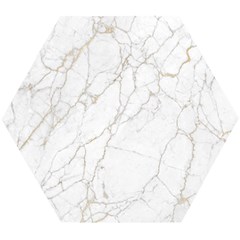 White Marble Texture Floor Background With Gold Veins Intrusions Greek Marble Print Luxuous Real Marble Wooden Puzzle Hexagon by genx