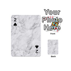 White Marble Texture Floor Background With Dark Gray Grey Texture Greek Marble Print Luxuous Real Marble Playing Cards 54 Designs (mini) by genx