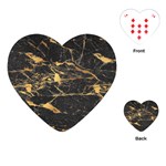 Black Marble texture with gold veins floor background print luxuous real marble Playing Cards Single Design (Heart) Front