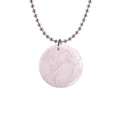 Pink Marble Texture Floor Background With Light Pink Veins Greek Marble Print Luxuous Real Marble  1  Button Necklace by genx