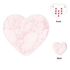 Pink Marble Texture Floor Background With Light Pink Veins Greek Marble Print Luxuous Real Marble  Playing Cards Single Design (heart) by genx