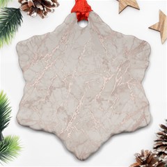 Pink Marble Beige Texture Floor Background With Shinny Pink Veins Greek Marble Print Luxuous Real Marble  Snowflake Ornament (two Sides) by genx