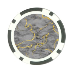 Marble Neon Retro Light Gray With Gold Yellow Veins Texture Floor Background Retro Neon 80s Style Neon Colors Print Luxuous Real Marble Poker Chip Card Guard by genx