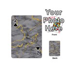 Marble neon retro light gray with gold yellow veins texture floor background retro neon 80s style neon colors print luxuous real marble Playing Cards 54 Designs (Mini) Front - Spade2