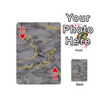 Marble neon retro light gray with gold yellow veins texture floor background retro neon 80s style neon colors print luxuous real marble Playing Cards 54 Designs (Mini) Front - HeartK