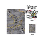 Marble neon retro light gray with gold yellow veins texture floor background retro neon 80s style neon colors print luxuous real marble Playing Cards 54 Designs (Mini) Front - Club9