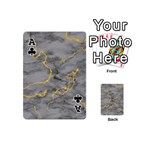 Marble neon retro light gray with gold yellow veins texture floor background retro neon 80s style neon colors print luxuous real marble Playing Cards 54 Designs (Mini) Front - ClubA