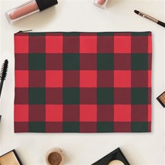 Canadian Lumberjack Red And Black Plaid Canada Cosmetic Bag (xl) by Quebec