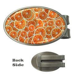 Oranges Background Texture Pattern Money Clips (oval)  by HermanTelo