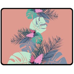 Leaves Fleece Blanket (medium)  by Sobalvarro