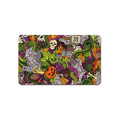 Halloween Doodle Vector Seamless Pattern Magnet (name Card) by Sobalvarro