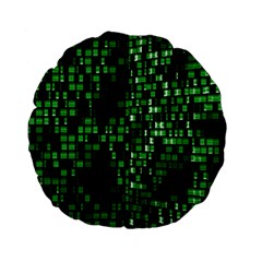 Abstract Plaid Green Standard 15  Premium Flano Round Cushions by HermanTelo