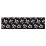 French France Fleur De Lys Metal Pattern black and white antique vintage black rocker Satin Scarf (Oblong) Front