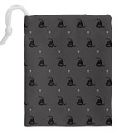 Gadsden Flag Don t tread on me black and gray snake and metal gothic crosses Drawstring Pouch (5XL) Back