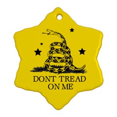 Gadsden Flag Don t Tread On Me Yellow And Black Pattern With American Stars Ornament (snowflake) by snek