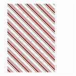 White Candy Cane Pattern with Red and Thin Green Festive Christmas Stripes Small Garden Flag (Two Sides) Front
