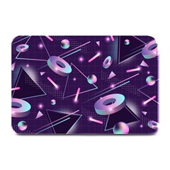 Retrowave Aesthetic Vaporwave Retro Memphis Pattern 80s Design Geometrical Shapes Futurist Pink Blue 3d Plate Mats by genx
